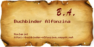 Buchbinder Alfonzina névjegykártya